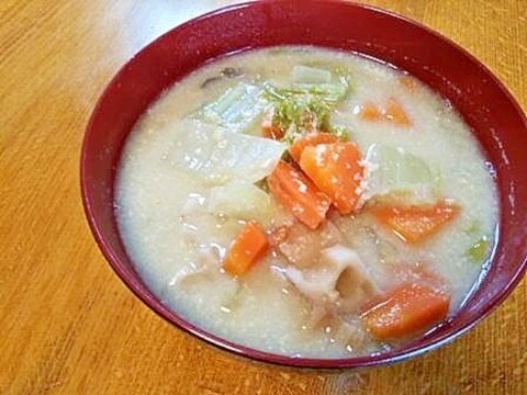 野菜ときのこだけで　かす汁